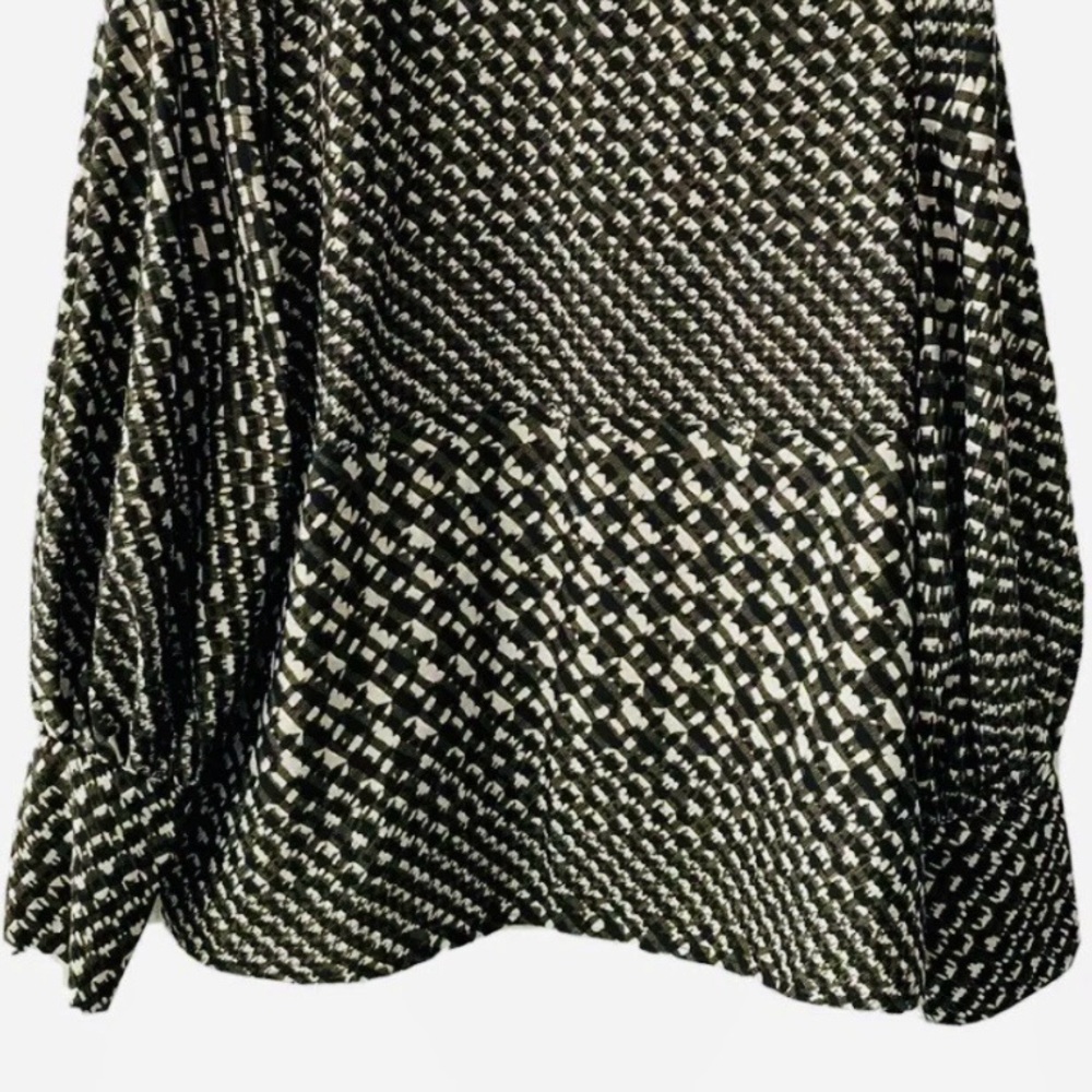 Who What Wear Top Womens Small Black Green Houndstooth Business Casual Office - Picture 3 of 13